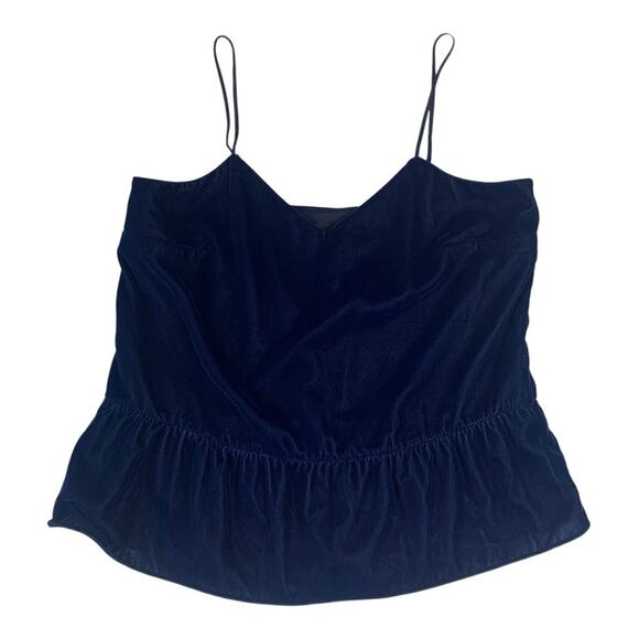 J. Crew size 8 medium velour Blue Fitted Peplum Camisole tank top - Picture 1 of 9